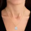 5.7ct Pear Cut White Sapphire Chain Link Necklace