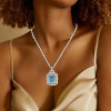 14ct Emerald Cut Aquamarine Vintage Necklace