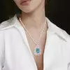 14ct Emerald Cut Aquamarine Vintage Necklace