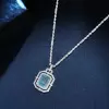 14ct Emerald Cut Aquamarine Vintage Necklace