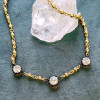 Round Cut White Sapphire Ball Chain Station Necklace