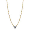 Round Cut White Sapphire Ball Chain Station Necklace