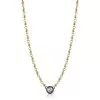 Round Cut White Sapphire Ball Chain Station Necklace