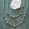 Round Cut White Sapphire Ball Chain Station Necklace