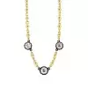 Round Cut White Sapphire Ball Chain Station Necklace