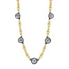 Round Cut White Sapphire Ball Chain Station Necklace