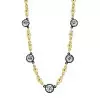 Round Cut White Sapphire Ball Chain Station Necklace