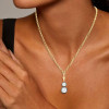 6ctw Round Cut White Sapphire Vintage Pendant Necklace