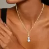 6ctw Round Cut White Sapphire Vintage Pendant Necklace