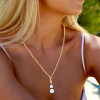 6ctw Round Cut White Sapphire Vintage Pendant Necklace