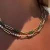 20ctw Round Cut Paperclip Link Chain Necklace