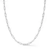 20ctw Round Cut Paperclip Link Chain Necklace