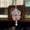 6ct Cushion Cut Pink Sapphire Vintage Pendant Necklace
