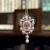 6ct Cushion Cut Pink Sapphire Vintage Pendant Necklace
