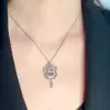 6ct Cushion Cut Pink Sapphire Vintage Pendant Necklace