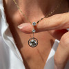 4.5ctw Round Cut White Sapphire Art Deco Pendant Necklace