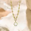 3.8ct Round Cut Pendant Bead Chain Necklace