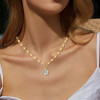 3.8ct Round Cut Pendant Bead Chain Necklace