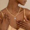 3.8ct Round Cut Pendant Bead Chain Necklace