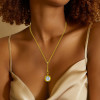 6.8ct Bezel Set Cushion-Shaped Pendant Necklace