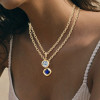 5.6ct Cushion Cut Bezel Set Pendant Link Chain Necklace