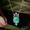 18ct Cushion Cut Paraiba Vintage Pendant Necklace