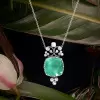 18ct Cushion Cut Paraiba Vintage Pendant Necklace