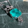 18ct Cushion Cut Paraiba Vintage Pendant Necklace