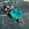18ct Cushion Cut Paraiba Vintage Pendant Necklace