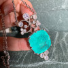 18ct Cushion Cut Paraiba Vintage Pendant Necklace