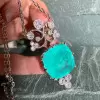 18ct Cushion Cut Paraiba Vintage Pendant Necklace
