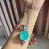 18ct Cushion Cut Paraiba Vintage Pendant Necklace