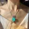 18ct Cushion Cut Paraiba Vintage Pendant Necklace