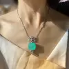 18ct Cushion Cut Paraiba Vintage Pendant Necklace
