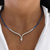 24ctw Pear and Round Cut Tennis Necklace