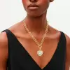 5ctw Multicolor Sapphire Chain Link Love Heart Necklace