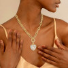 5ctw Multicolor Sapphire Chain Link Love Heart Necklace