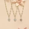 5ctw Multicolor Sapphire Chain Link Love Heart Necklace