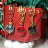 15ct Heart Cut Ruby/Aquamarine Chain Link Statement Necklace