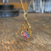 Flush Set Multicolor Waterdrop Starry Pendant Necklace