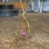 Flush Set Multicolor Waterdrop Starry Pendant Necklace