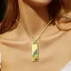 Stars Engraved Rainbow Sapphire Locket Design Pendant Necklace