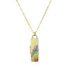 Stars Engraved Rainbow Sapphire Locket Design Pendant Necklace