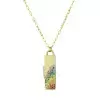 Stars Engraved Rainbow Sapphire Locket Design Pendant Necklace