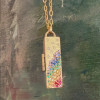 Stars Engraved Rainbow Sapphire Locket Design Pendant Necklace