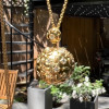 Vintage Style Paved Ball Pendant Necklace