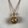 Vintage Style Paved Ball Pendant Necklace
