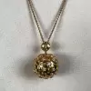 Vintage Style Paved Ball Pendant Necklace