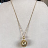 Vintage Style Paved Ball Pendant Necklace
