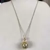 Vintage Style Paved Ball Pendant Necklace